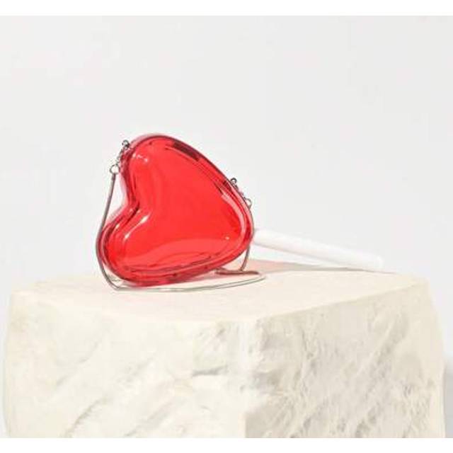 SHEIN Hard Case Heart-Shaped Lollipop Crossbody Bag, Cute Sweet 3D Heart Design Purse For Girls Party Gift, Retro Red Chain Shoulder Bag For Women