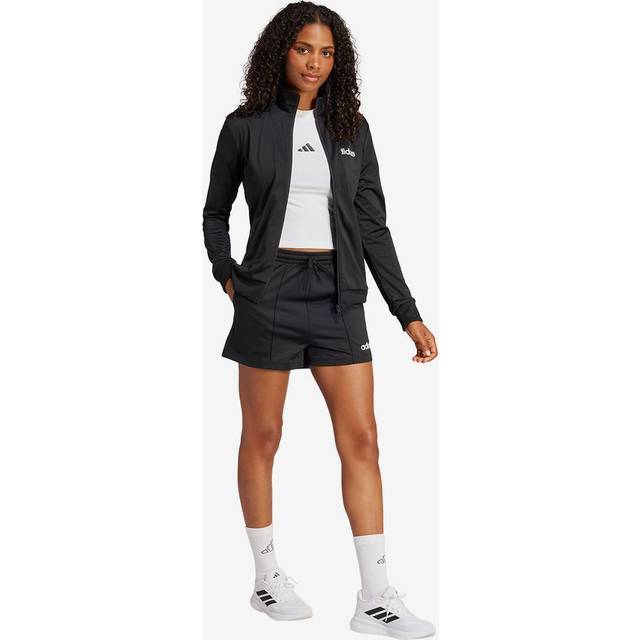 adidas Sportswear Womens Essentials Linear Shorts Set - Black, Black, Size S, Women