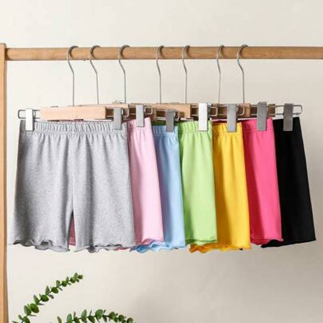 SHEIN 7pcs Young Girls Candy Color Solid Pajamas Set With Shorts For Summer