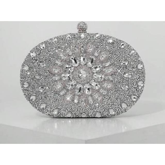 SHEIN Women&#39;s Fashion Sunflower Rhinestone Decor Evening Clutch Bag, Luxury Shiny Box Style Suitable For Wedding, Formal Events, Party Handbag, Shoulder & C