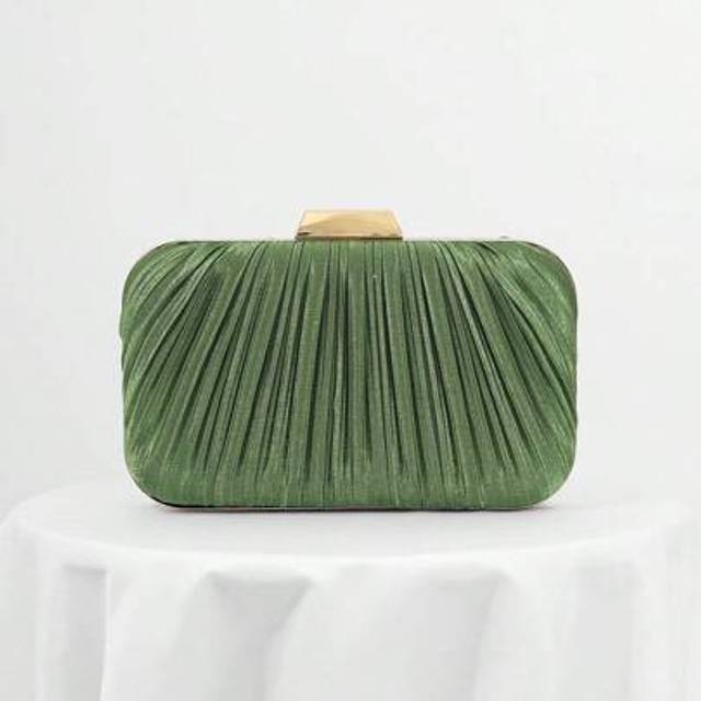 SHEIN Pleated Satin Design Boxy Clutch Bag, Evening Party Bag, Cocktail Dress Bag, Ball Gown Bag, Wedding Bag