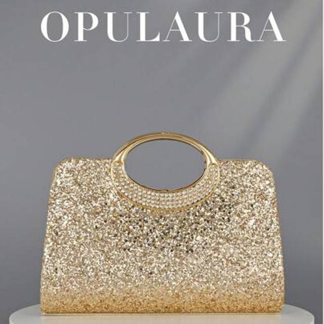 SHEIN OpulAura Women&#39;s Fashion Sparkling Crystal Rhinestone Clutch Purse, Luxury Shiny Rhinestone Evening Handbag For Prom, Party, Ball, Birthday Celebratio