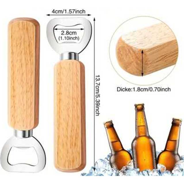 SHEIN 1Pc Custom Opener, Personalized Wooden Bottle Opener Cap Opener, Kitchen Creative Gift For Dad, Groomsmen Gift, Best Man Gift, Wedding Gift, Wedding F
