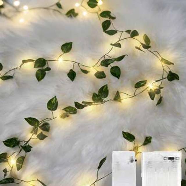 SHEIN 32.81ft 100 LED Battery Operated Vine Light String, Warm White Light With Green Vine, Suitable For Indoor And Outdoor, Wedding, Garden, Garden Decor,P