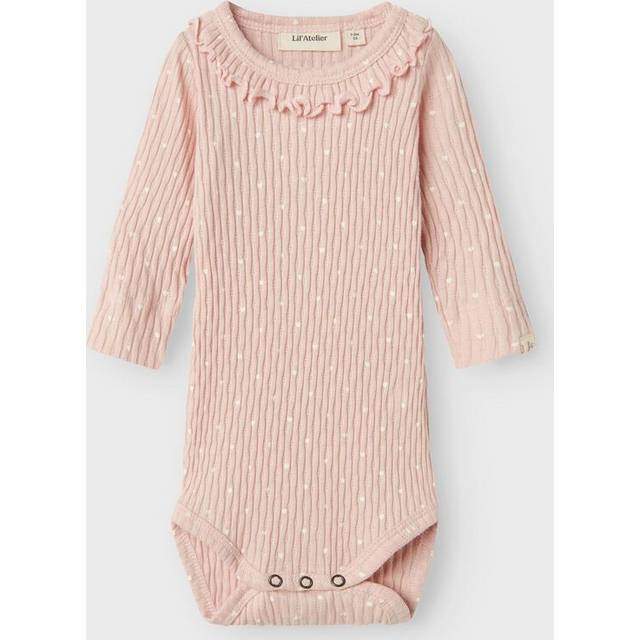 Lil Atelier Baby Girls Long Sleeved Bodysuit - Peach Whip, Peach Whip, Size 1-1.5 Years - 1-1.5 YEARS