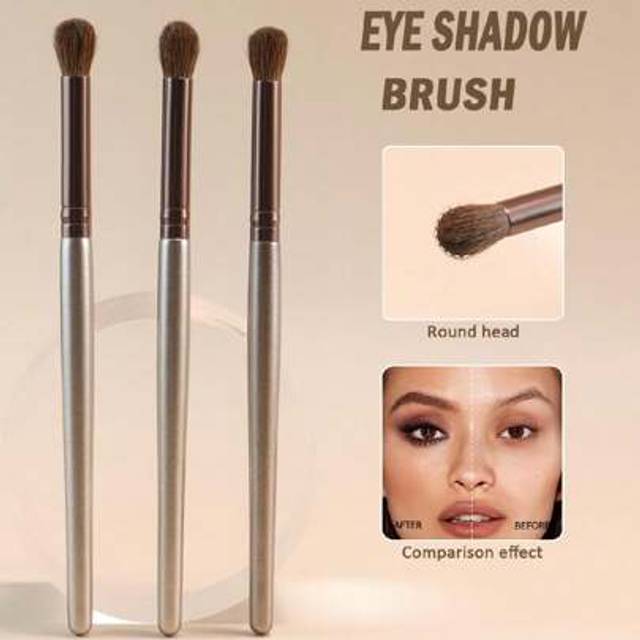 SHEIN 3 Sets Of Soft Eye Makeup Brushes, Including Eye Shadow Brush, Fluorescent Brush, Daubing Brush, Fine Horse Hair Eye Shadow Makeup Tools