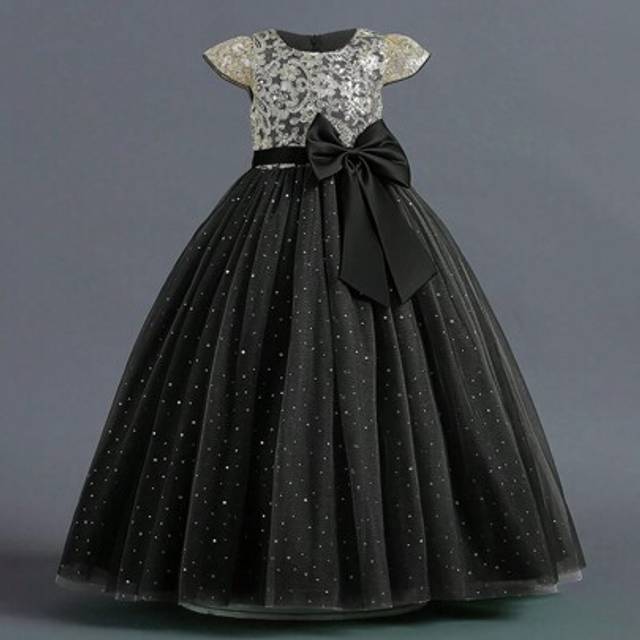 SHEIN Tween Girls Embroidered Mesh Bow Decor Birthday Princess Dress, Suitable For Flower Girl Attending Banquet, Piano Recital