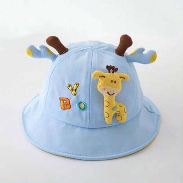 SHEIN 1pc Baby Cute Giraffe Pattern Sun-Shading Bucket Hat, Toddler Boys Girls Sun Protection Fishing Cap