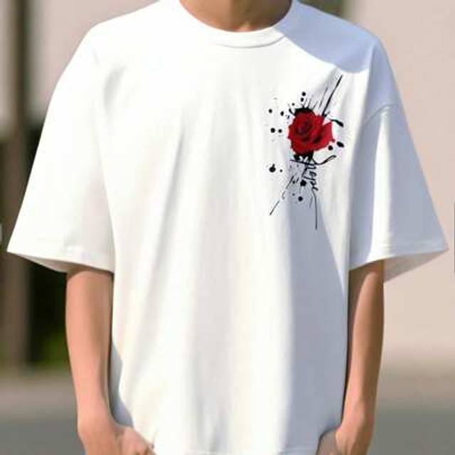 SHEIN Teen Boys Tie-Dye Rose Print Short Sleeve T-Shirt And Shorts Set, Casual School & Daily Wear, Comfortable, Fashionable, Versatile, Cute, Soft