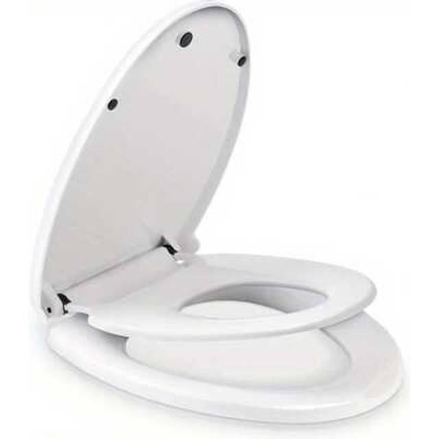 SHEIN Family Toilet Seat 2-In-1 Soft Close Toilet Seat With Child Seat Built-In Detachable Magnetic Family Toilet Lid With 360 Degree Adjustable Hinges For