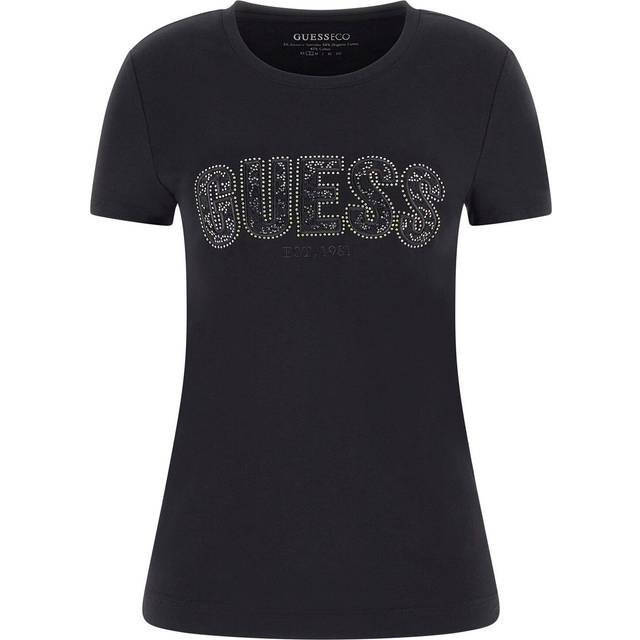 Women’s lace round neck t-shirt Guess - Noir