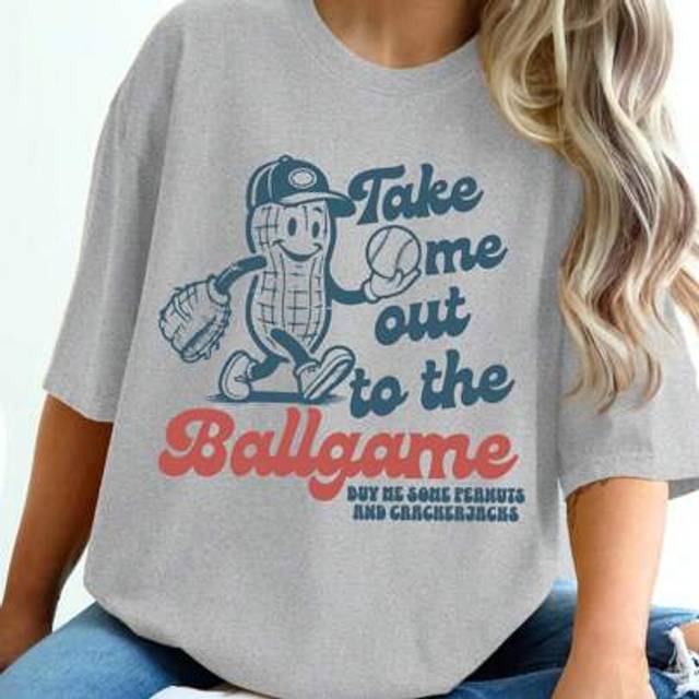 SHEIN Women&#39;s Summer Baseball Mom Printed Round Neck Short Sleeve Simple Casual Everyday T-Shirt Tops
