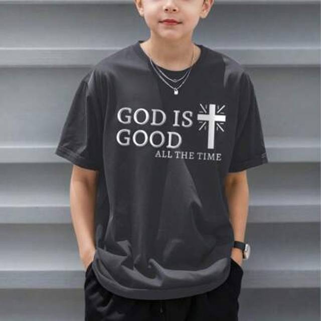 SHEIN A Casual Printed Round Neck Pullover Short Sleeved T-Shirt For Boys And Young Children In Summer - Cool And Colorful Street T-Shirts Bring Joy And Hap