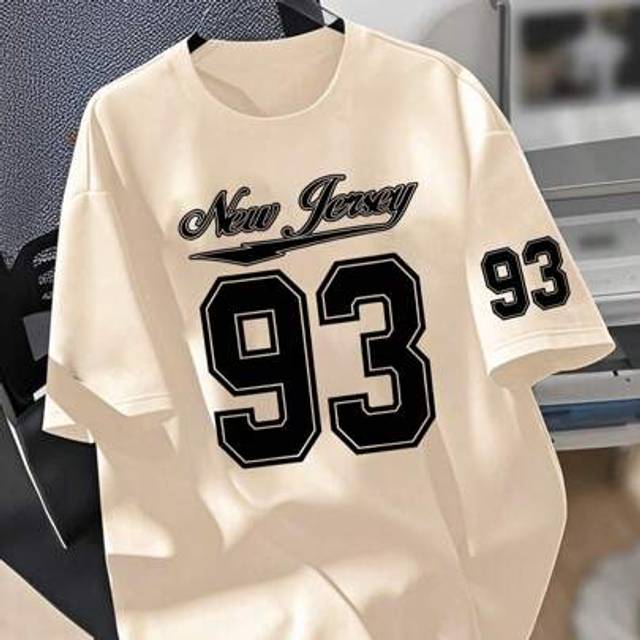 SHEIN 1pc Apricot Color New York City Graphic Print Short Sleeve T-Shirt, Summer Tee For Tween Boys, Young Students