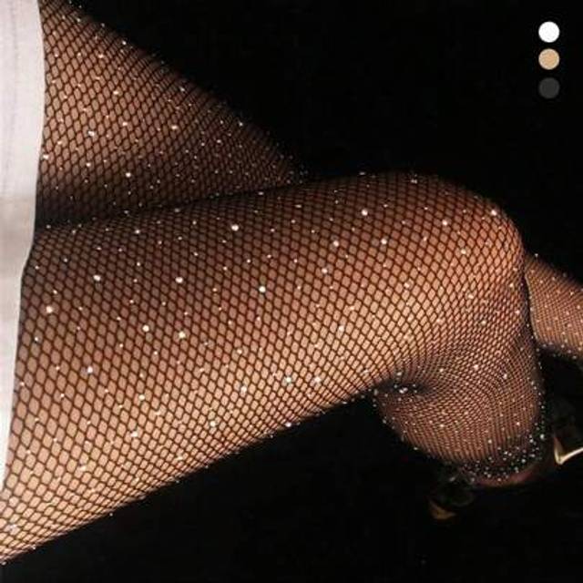 SHEIN 1/2/3 Pairs Women&#39;s Black/Beige/White Diamond Net Tights, Sexy Crystal Fishnet Leggings, Fashion Party