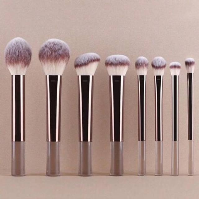 SHEIN 8pcs Multifunctional Complete Makeup Brush Set Incl. Powder, Blush, Foundation, Eyeshadow, Contour Brushes