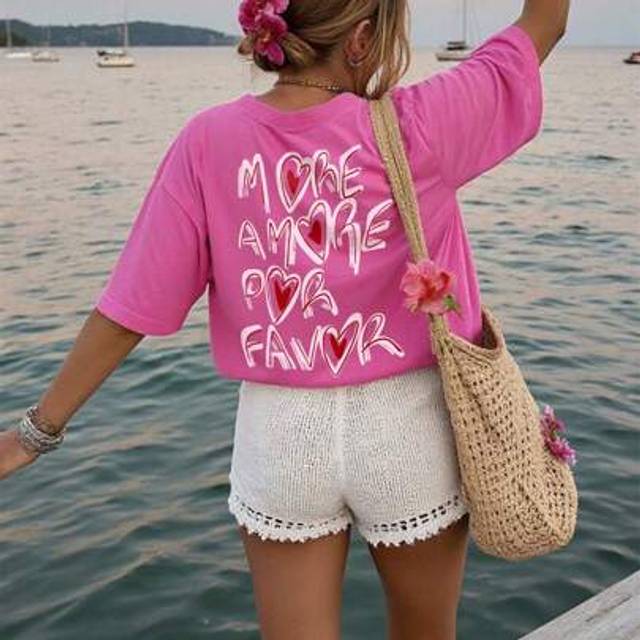 DrmWander Plus Size Casual Holiday Slogan Print Short Sleeve T-Shirt