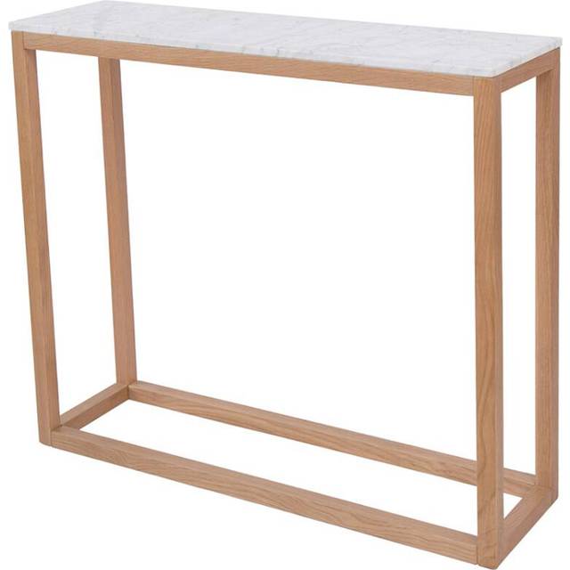 Harlow Oak & White Marble Console Table - Contemporary Elegance