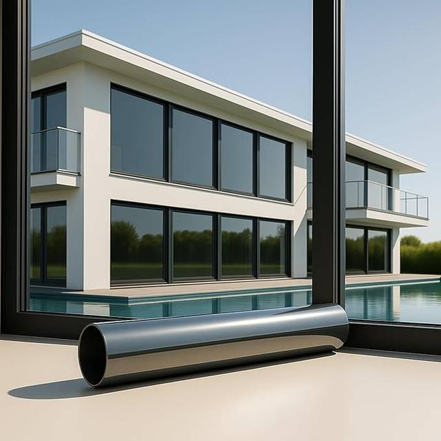 MARAPON® Spegelfolie fönster insynsskydd [90 x 200 cm] fönsterfilm solskydd utomhus utan rester – spegelfolie fönster insynsskydd – solskyddsfolie för fönster – mörkläggande takfönster