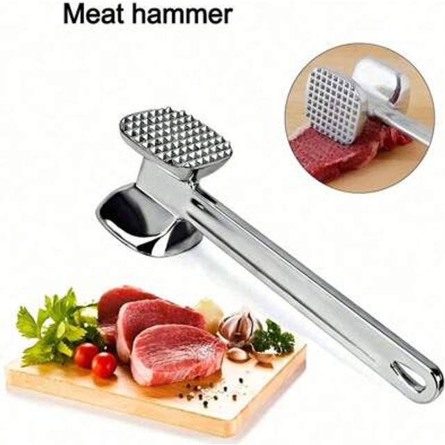 SHEIN 1PC/2PCS Tender Meat Hammer, Double-Sided Meat Beater, Suitable For Steak And Chicken, Kitchen Tool, Heavy-Duty Chef Hammer
