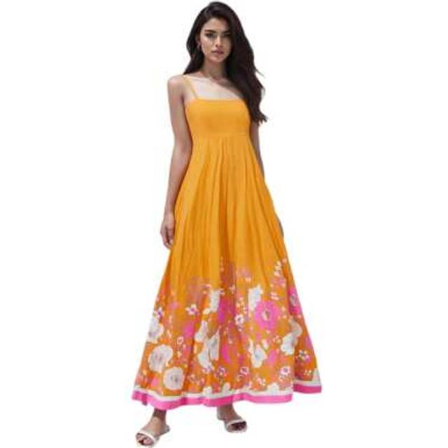 SHEIN Women Slip Dress, Spaghetti Straps Flower Print Swing Dress Summer Long Dress For Cocktail Party