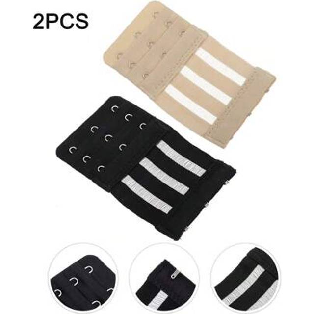 SHEIN 2pcs Bra Extender Hook Strap,Elastic Soft Women Nude Bra Back Closure Extension Strap,Fishbone Shoulder Strapless Bra Enhancer, Bra Back Strap Holder