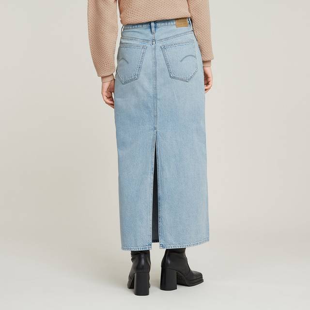 G-Star för kvinnor. D24385-D536-G339 Lång kjol Viktoria blå (33), Casual, Bomull, Denim - Blå, Läder (33)