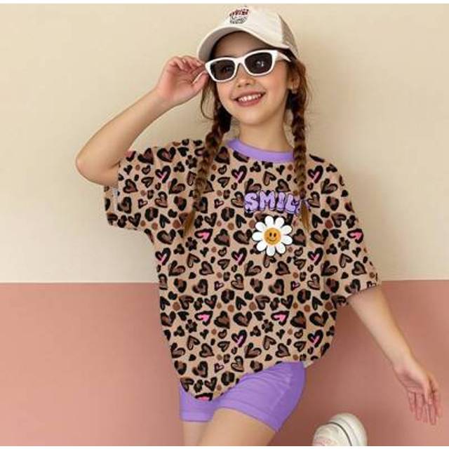 SHEIN Tween Girls Casual Minimalist Short Sleeve T-Shirt And Shorts 2 Pieces Set, Suitable For Summer