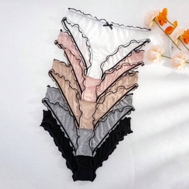 SHEIN Women&#39;s Plus Size Mesh Wave Edge Panties, Women Underwear (5 Pcs)