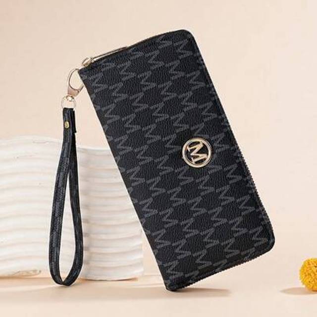 SHEIN 1pc Women&#39;s Vintage Zipper Long Wallet With Floral Print, Multi-Functional Fashion Handbag With Large Capacity, Zipper Phone Pouch For Women Wallet Pu