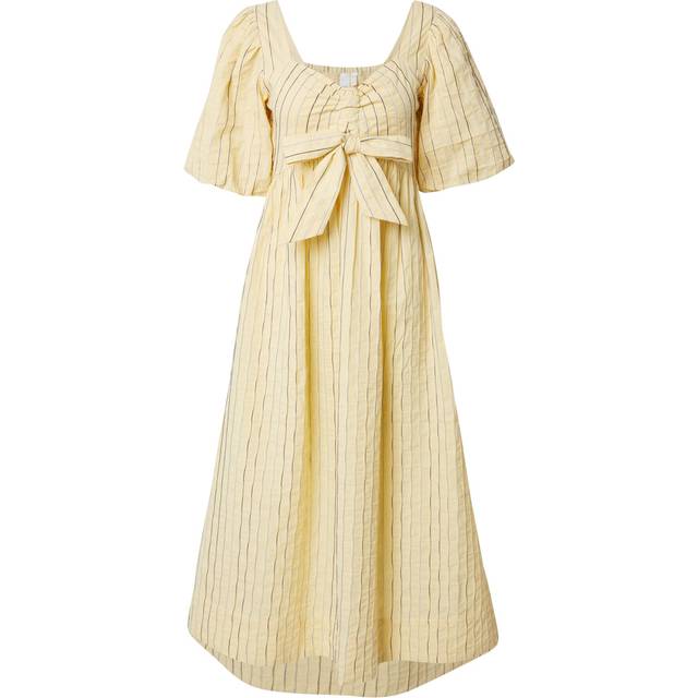 YAS Mellow Stripe Midi Dress, Yellow