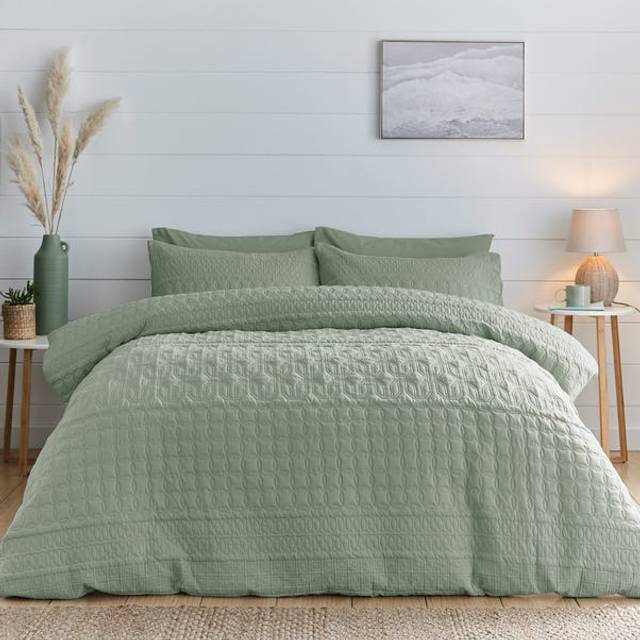 Billie Duvet Cover and Pillowcase Set - Sage