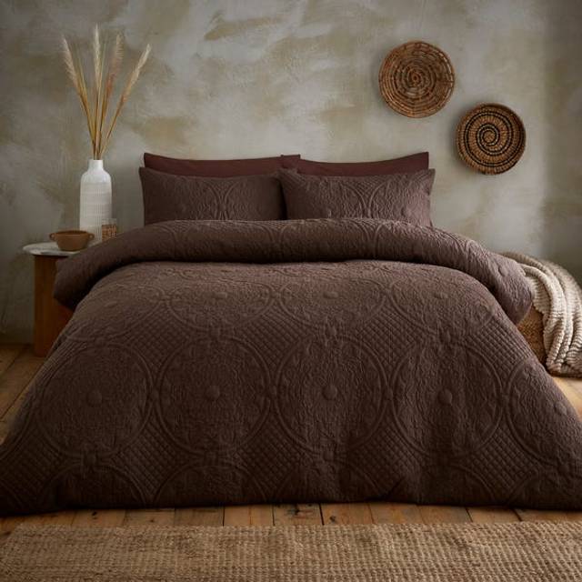 Mandalay Duvet Cover and Pillowcase Set - Chocolate