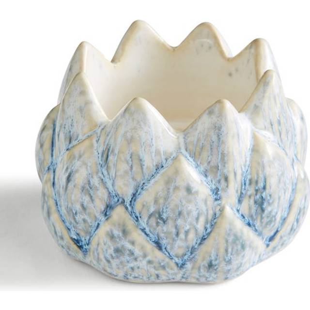 Reactive Glaze Artichoke Tealight Holder - Blue