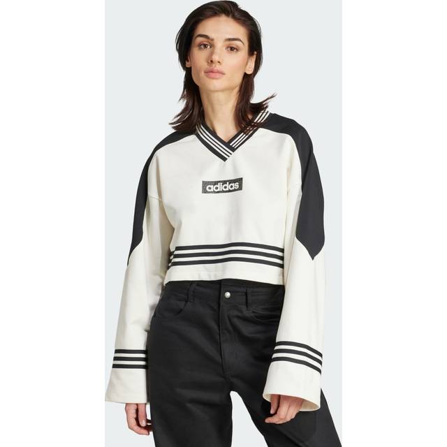 Sweatshirt adidas Blocking Crewneck Sweatshirt Off White/ Black L