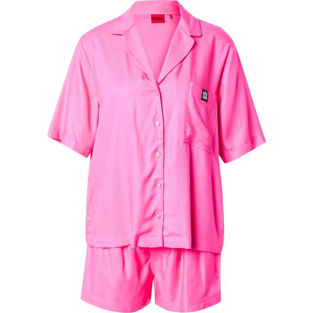 Short pyjamas with logo labels - Pink