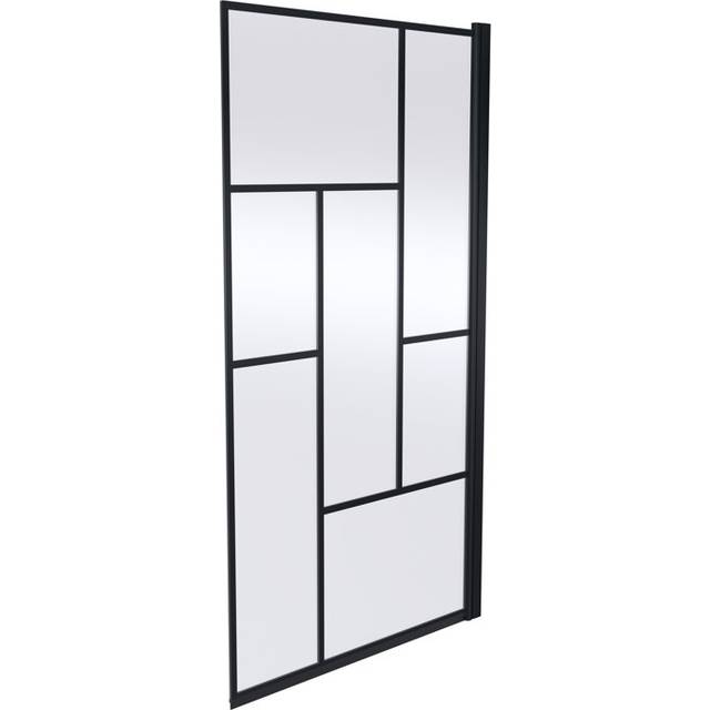 Nuie Abstract 6mm Bath Screen - Matt Black