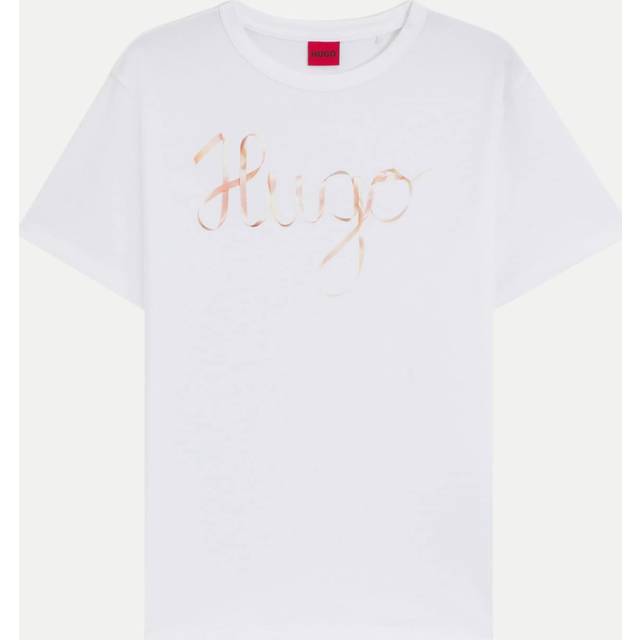 Cotton-jersey T-shirt with logo artwork - White