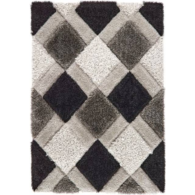 Origins 3D Geo Shaggy Grey Rug