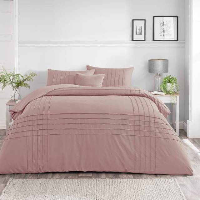 Jessa Pintuck Duvet Cover & Pillowcase Set - Blush
