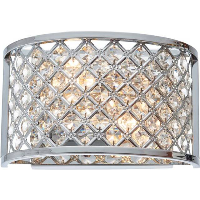 Vogue Hudson 2 Light Crystal Wall Light - Silver