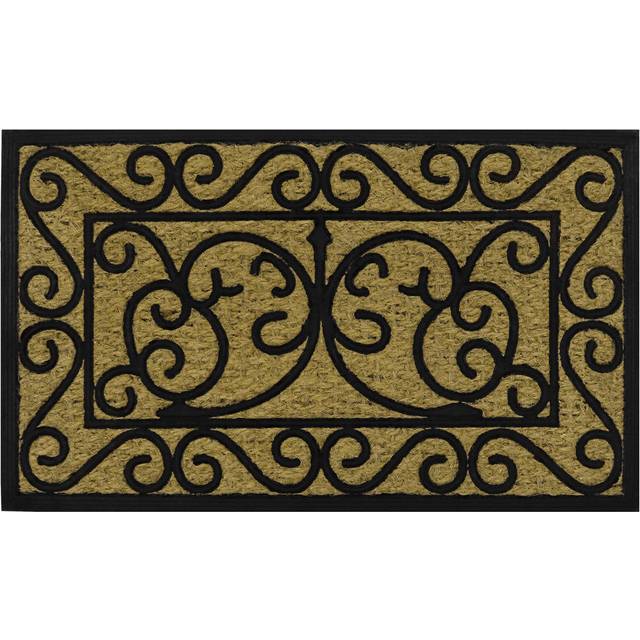 45 x 75cm Non-Slip Outdoor Door Mat - Black;Brown (45cm W X 75cm L)