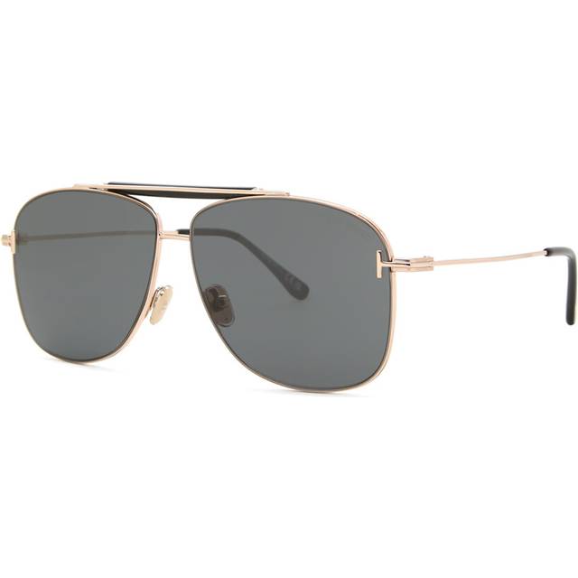 TOM FORD Man FT1017 JADEN 28A Solglasögon Metall Guld Grå Fyrkantig Normal