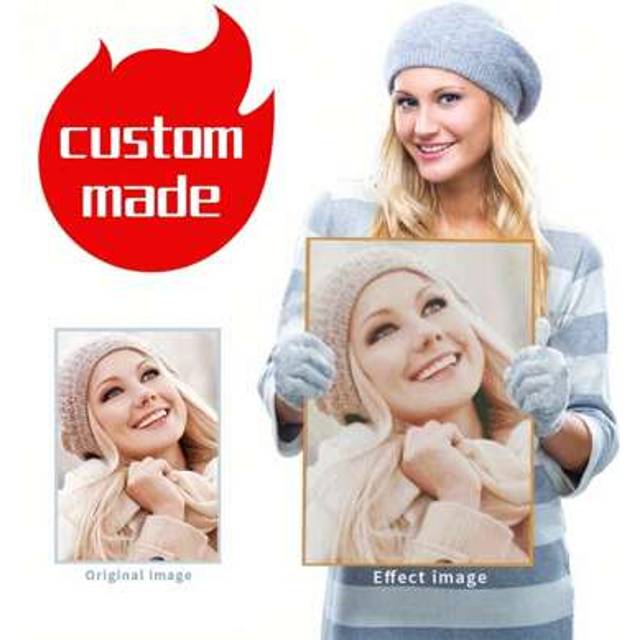 SHEIN Customized 5D Crystal Resin Art Kit With Photo, DIY Personalized Diamond Mosaic Painting Set For Home/Office Wall Decor, Multiple Sizes & Tools Includ