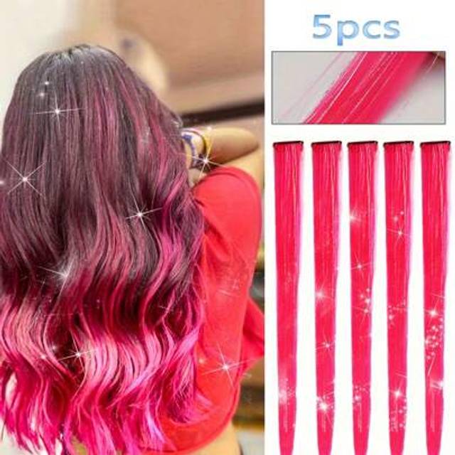 SHEIN 2pcs/5pcs Colorful Mixed Metal Wire Hair Clips, Multi-Color Highlight Hair Clips For Party, Suitable For Girls