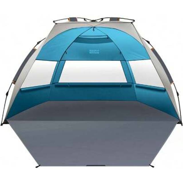 SHEIN 3-4 Person Beach Tent X-Large - Easy Setup, Portable Beach Shade Canopy Folding Sun Shelter With UPF 50+ UV Protection Removable Skylight Family Size