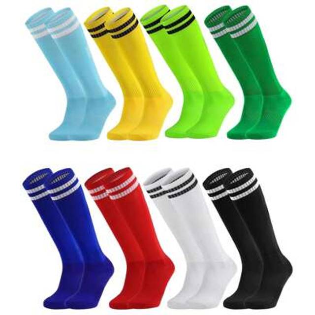 SHEIN 1 Pair Kids Striped Breathable Over-The-Knee Sports Socks, Non-Slip Thickened Terry Loop Sock, Casual Versatile Socks Suitable For 8-12 Years Old Boys