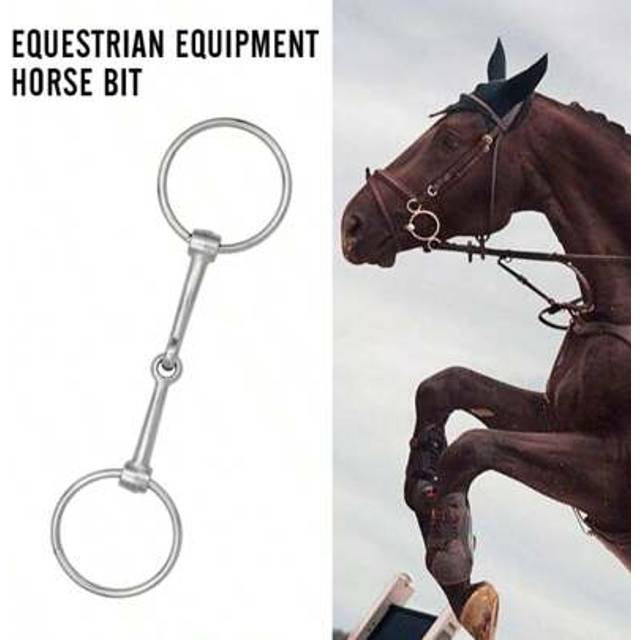 SHEIN Stainless Steel O-Ring Snaffle Bit, Suitable For Equestrian Supplies