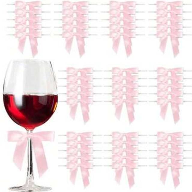 SHEIN 20pcs Twist Tie Bow Ribbon Bows For Gift Wrap Champagne Bottle Cake Snack Bag Craft DIY Gift Wedding Christening Bridal Shower Christmas Birthday Part