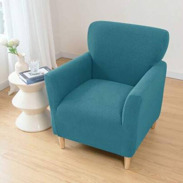 SHEIN Banquet Armchair Slipcovers Stretch Knit Chair Slipcover Modern Single Sofa Shield Protector For Living Room Soft Armchair Slipcover Non-Slip Dog Pet